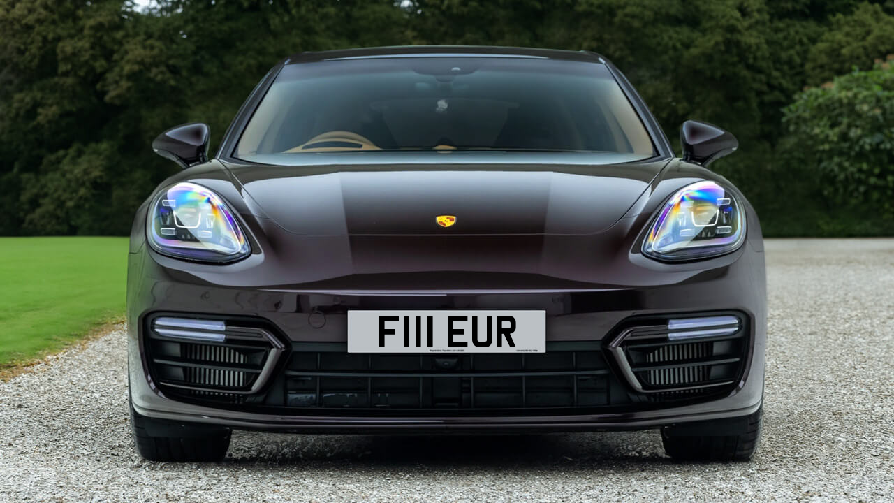 Car displaying the registration mark F111 EUR